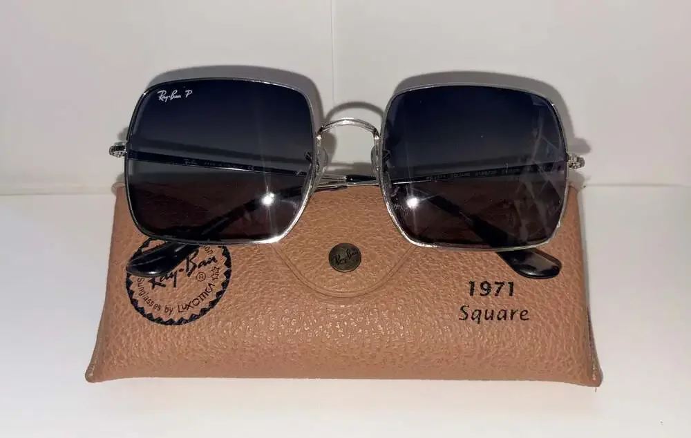 Ray-Ban RB1971 Square 9149/3F Silver Frame Gradient Sunglasses